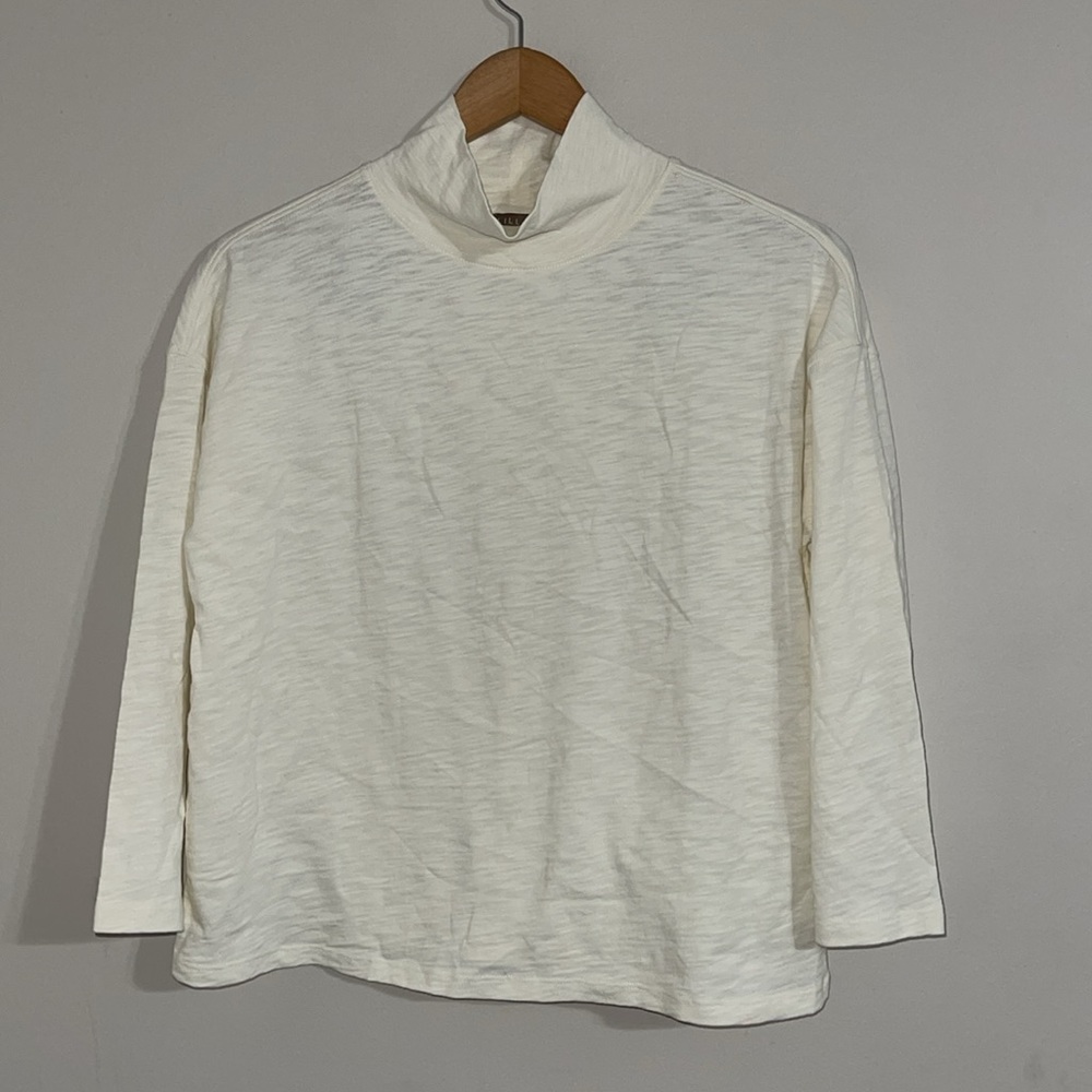 lilla p cream mock neck blouse Cream Long Sleeve Turtleneck Top xs